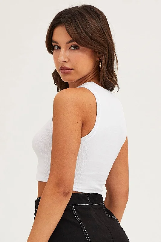 White Tank Top Rib