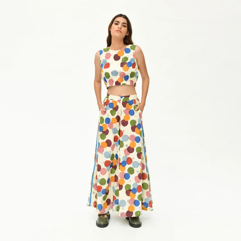 Organic Cotton Co-Ord Set | Crop Top Palazzo Set | Multicolour